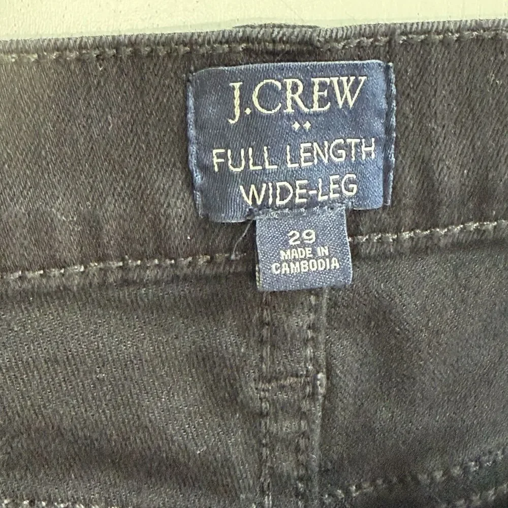 J Crew Full Length Wide Leg Jeans Sz 29X29 Black Women’s BU832